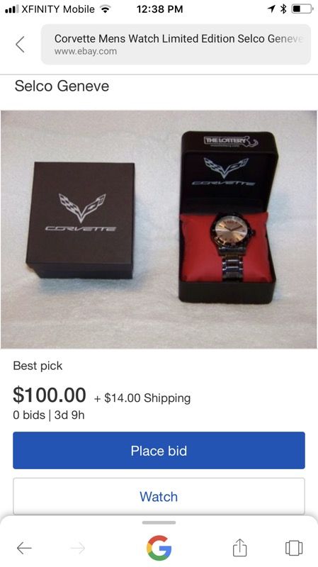 Corvette selco geneve watch for Sale in West Springfield MA OfferUp