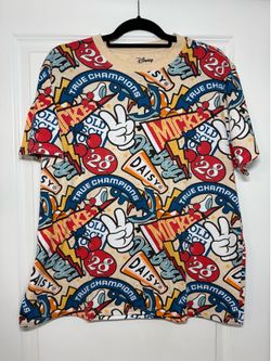 Disney Mickey Mouse All-Over Print T-Shirt Size Large
