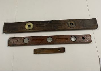 (3) 1930’s Wooden Levels 28”, 24”, 9”