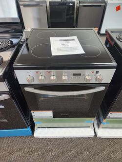 24 in. Slide-In Electric Range in Stainless Steel with 4 Smoothtop Elements