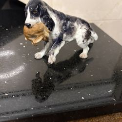 Royal Worcester Cocker Spaniel Figurine Holding Rabbit