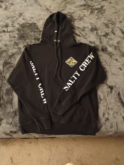 Salty crew hoodie Black sweater large men's euc