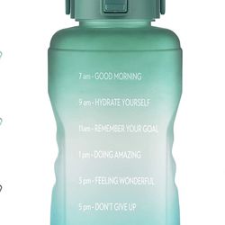 Large 1 Gallon Water Bottle with Straw 128 OZ & Motivational Time Marker Reminder, Leakproof Big Water Jug for Camping, Sports, Workouts and Outdoor A