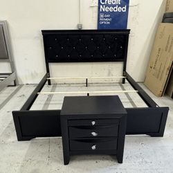 King Bed Frame And Nightstand 