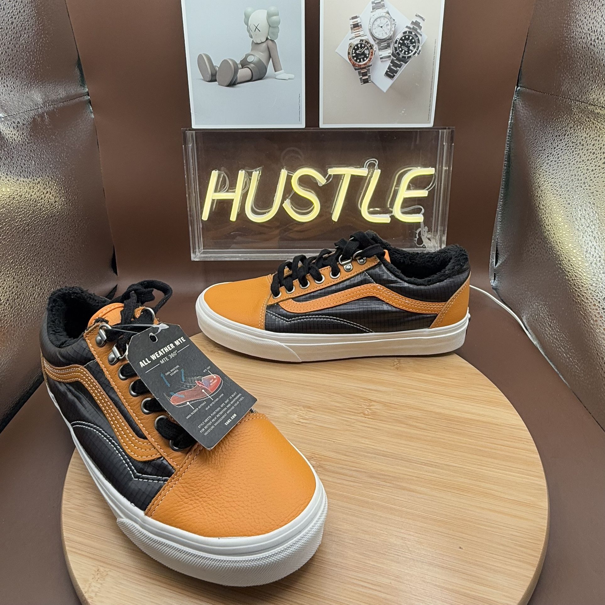 VANS Old Skool MTE Leather All Weather Apricot Black Men's 7.5
