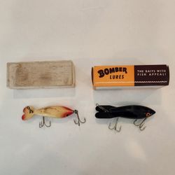 Vintage Fishing Lures,  Whopper Stopper, Bomber Original Boxes