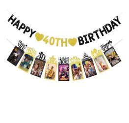 Happy 40th Birthday Banner with Photo Garland