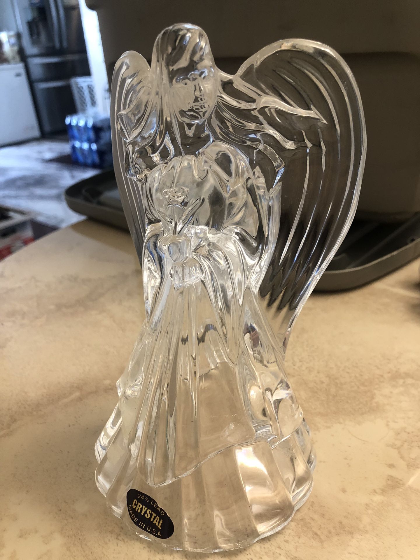 Crystal Angel Figurine Candle Holder