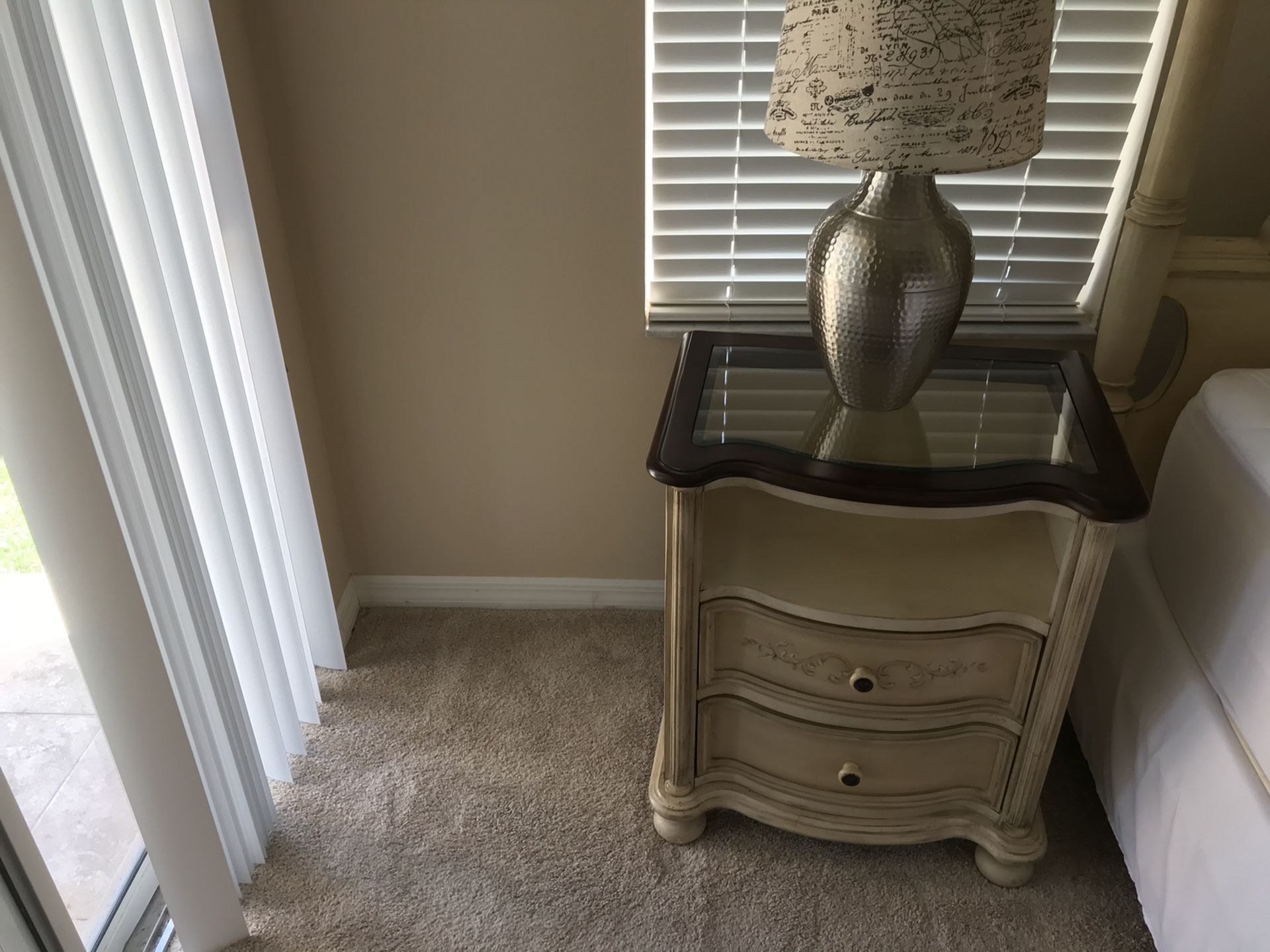 Pair of antique bedside tables