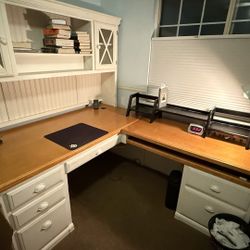 Desk and Hutch And Side Desk