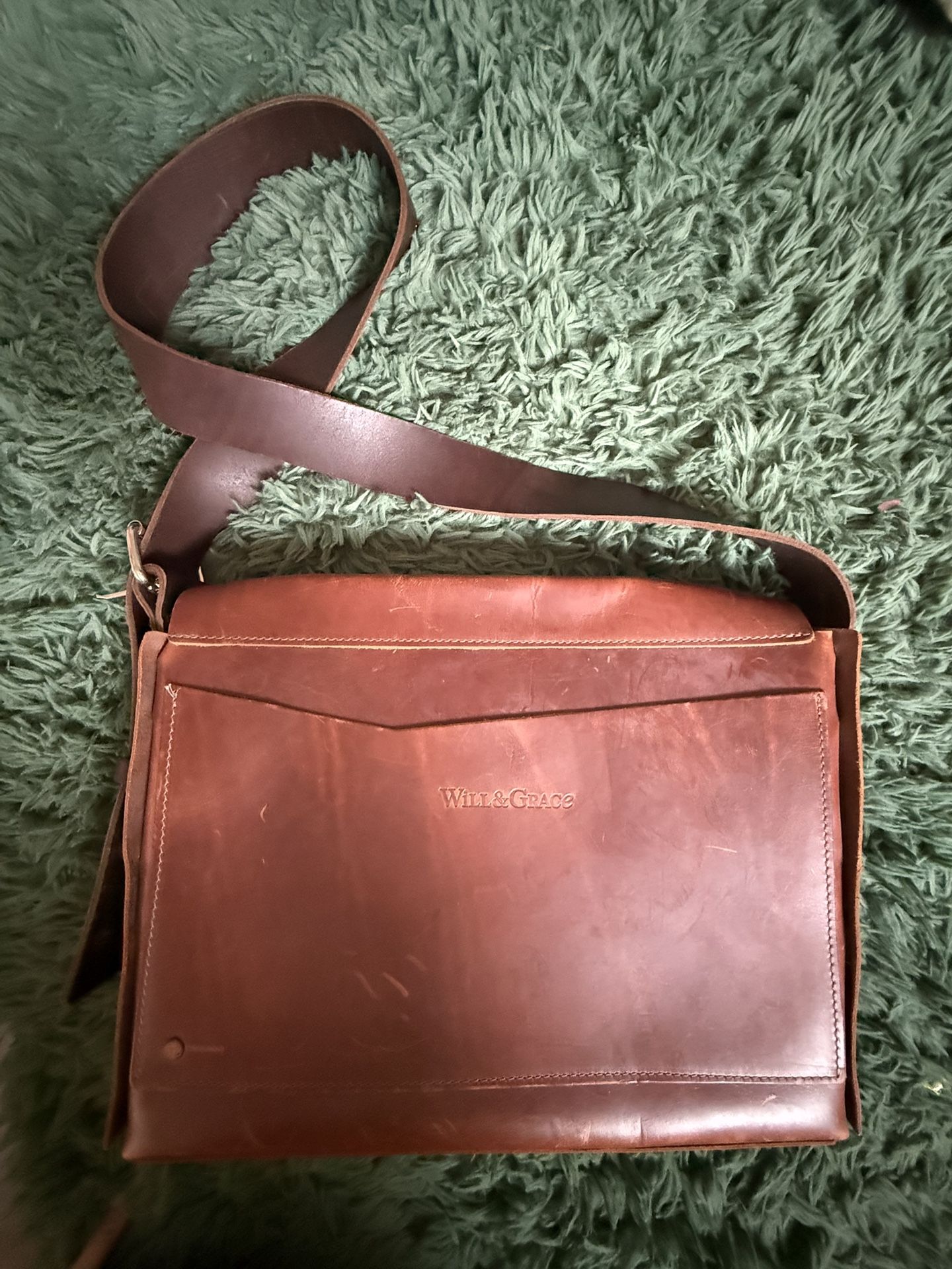 Rustico Thick Leather Laptop Bag Will & Grace Show