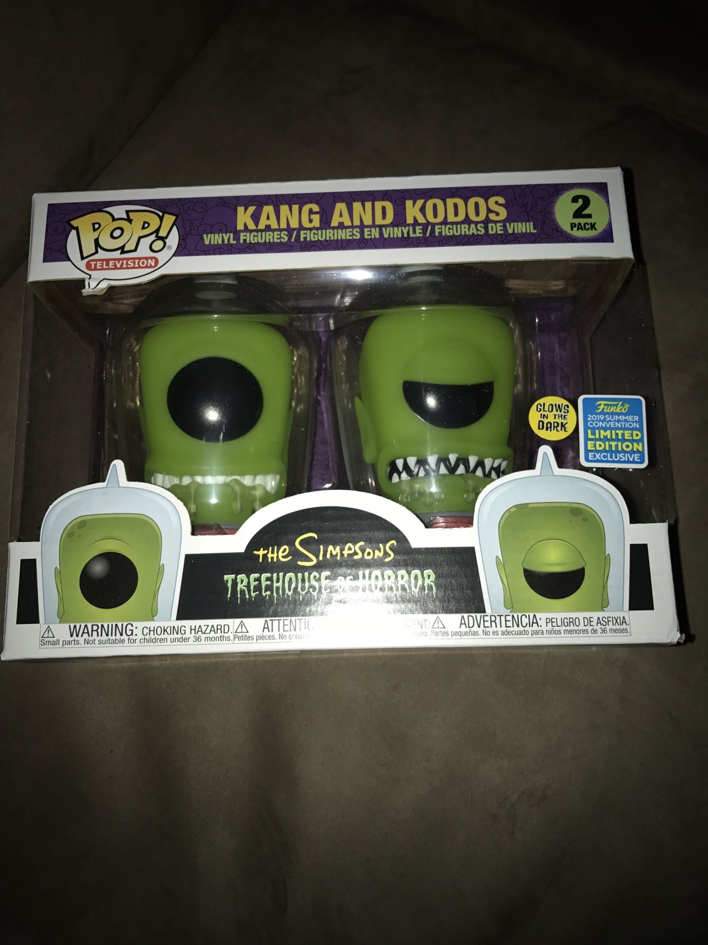 Funko pop exclusive 2 pack simpsons treehouse of horror glow in the dark kang kodos