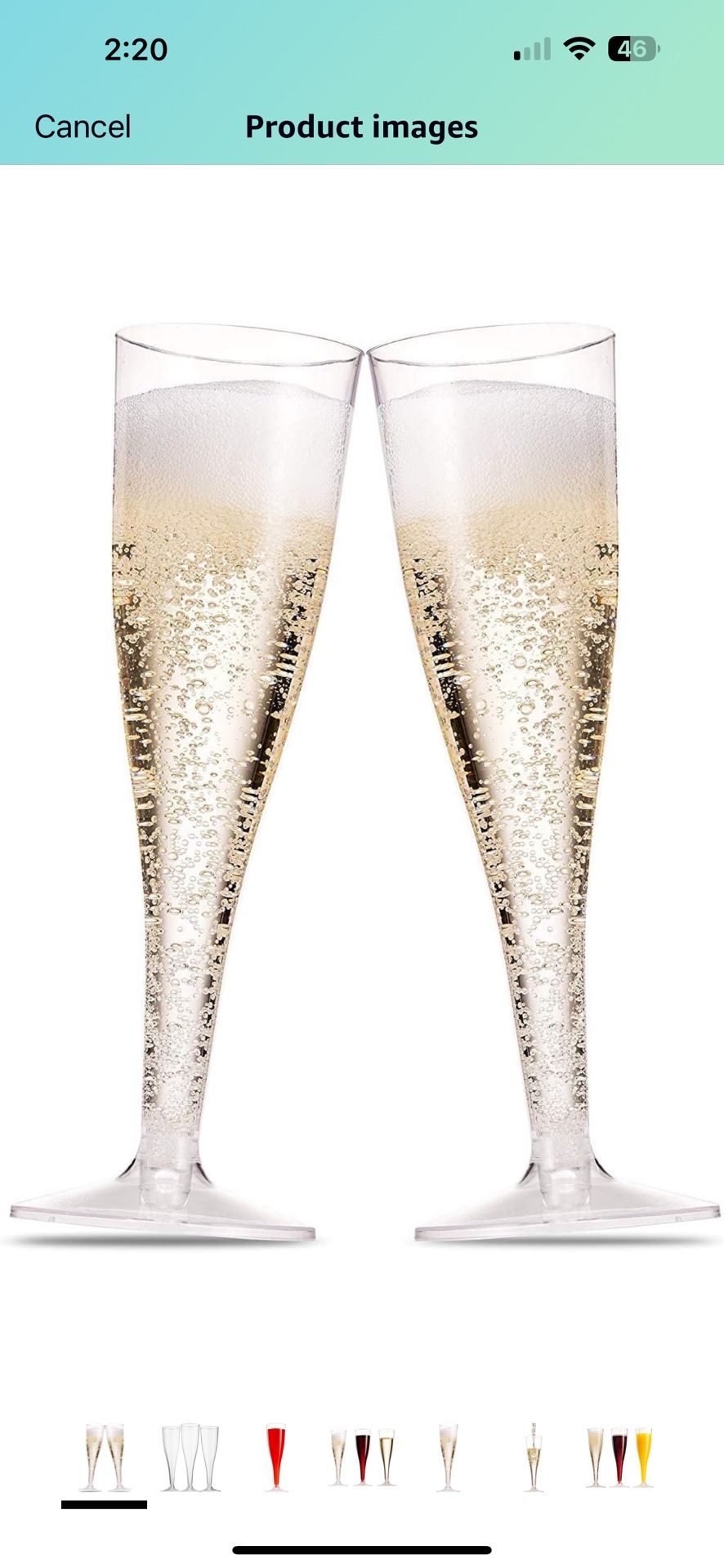 Clear Plastic Toasting Flutes