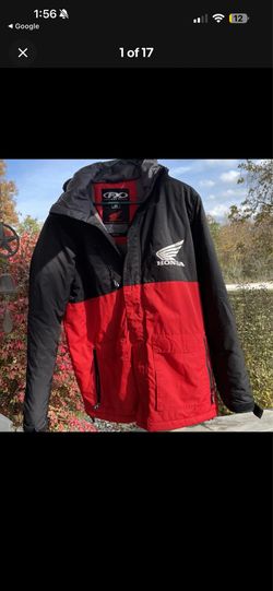 Honda Factory Effex Official Licensed Insulated Jacket Men's Large Black/Red Removable Hood