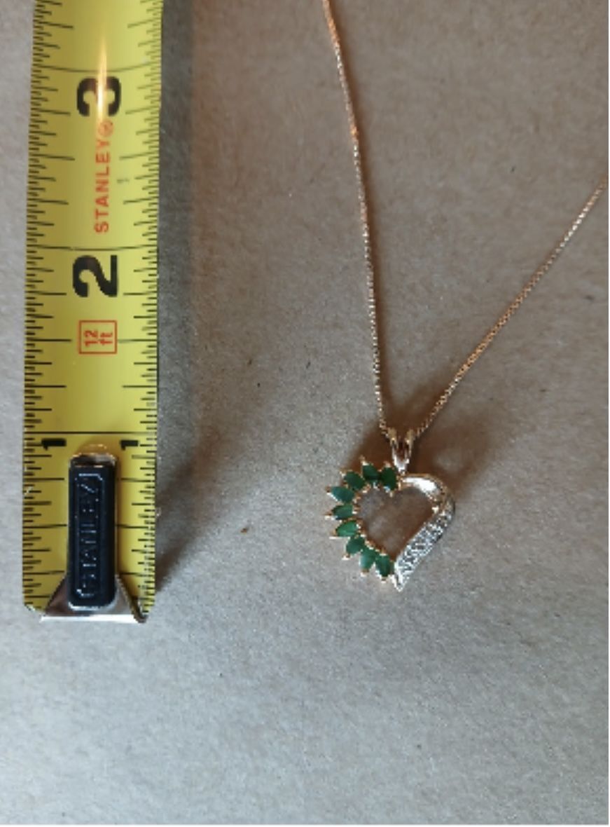 Emerald And Diamond Heart Necklace