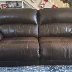 Recliner Leather Couch Set
