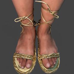 Valentino Garavani Gold Rope Leather Sandals