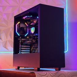 Custom NZXT Liquid Cooled RGB Gaming PC Desktop Computer RTX graphics Card Ryzen 5