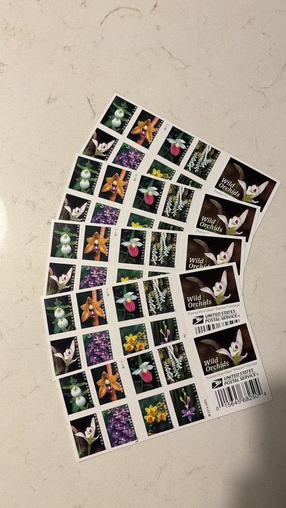 MINT 1000 USPS Forever Postage Stamps Wild Orchids 50 Booklets of 20 Vintage UNUSED | Floral | Wedding | Baby Showers | Flowers