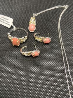 PEACH OPAL JEWELRY SET