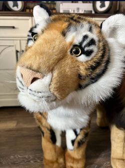 Giant 36” Long FAO Schwarz TIGER Plush Standing stuffed Animal