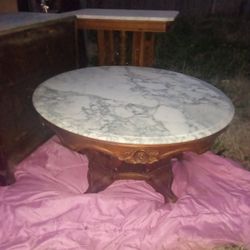 Marble Table, Dresser, And Side Table