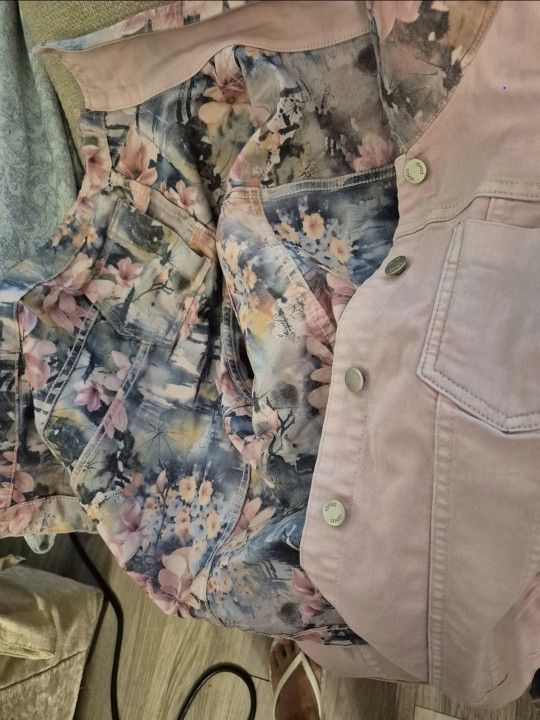 Nice Weight Venus Reversable Pink & Grey Dungaree Jacket Size L