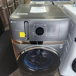 Profile 4.8 cu. ft. Smart UltraFast Electric Washer & Dryer Combo in Carbon Graphite with Ventless Heat Pump Technology