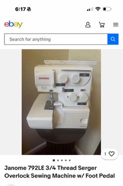 Janome thread surger overlock sewing machine with foot pedal