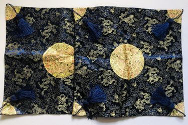 Set of 2 Asian Throw Pillow Cases with Tassels