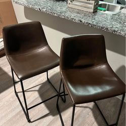 2 Brown Barstools 