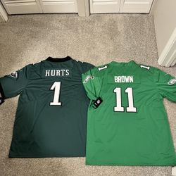 Philadelphia Eagles, Jalen Hurts and AJ Brown Jerseys