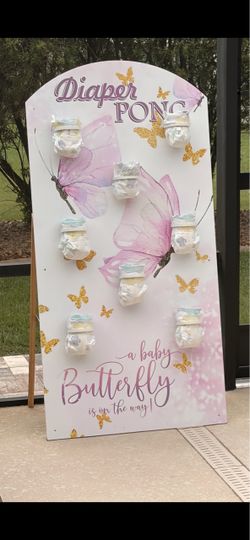 Diaper Pong Baby Shower Game Board
