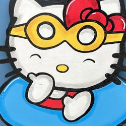 Hello kitty lawn Sign Or Back Yarn Pool Sign 3 Ft. Tall