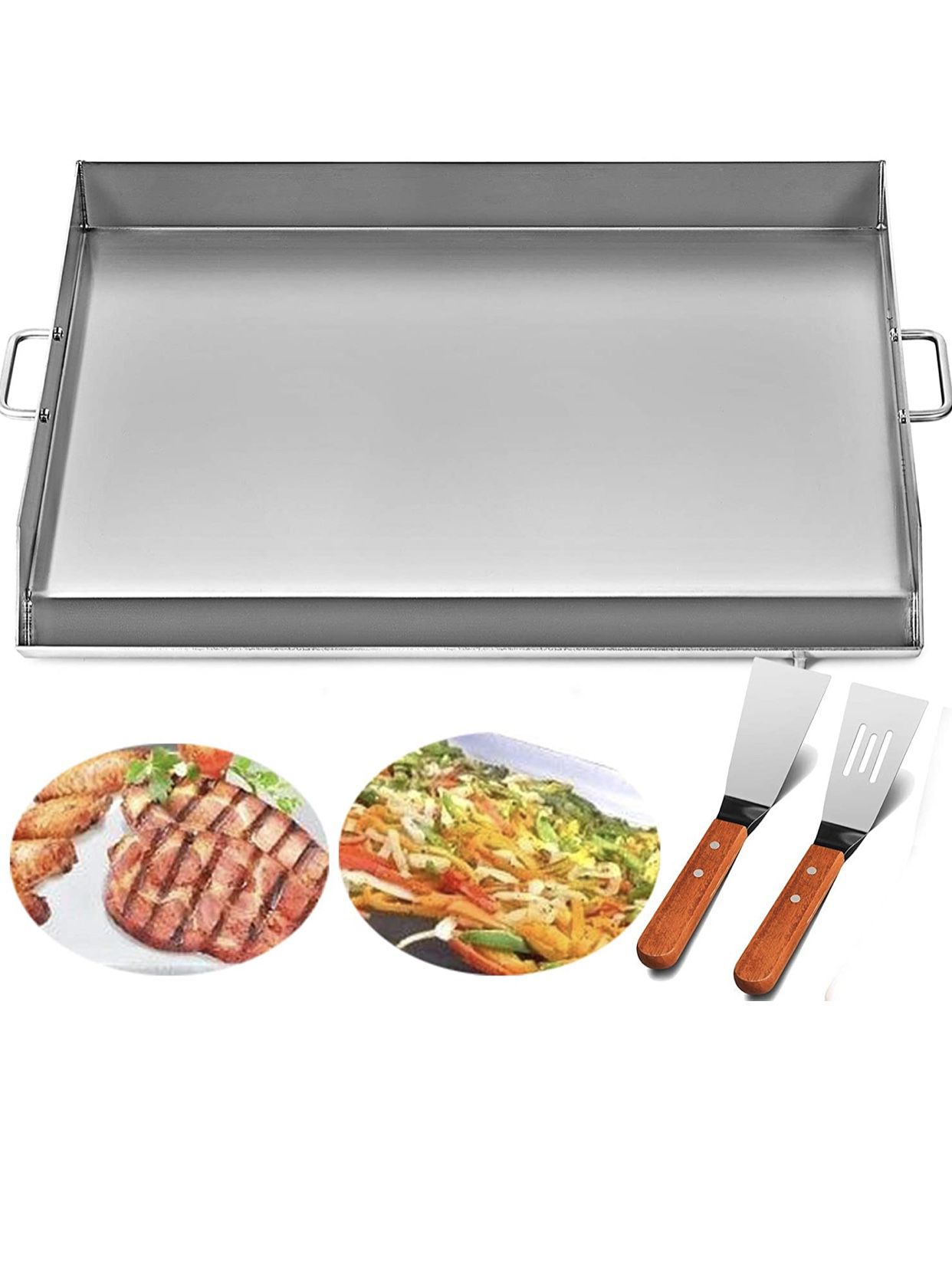 Universal Flat Top Griddle 36x22 inches BBQ Grills Stainless Steel Non Stick Burner Griddle with Removable Handles for Restaurant or Home Use