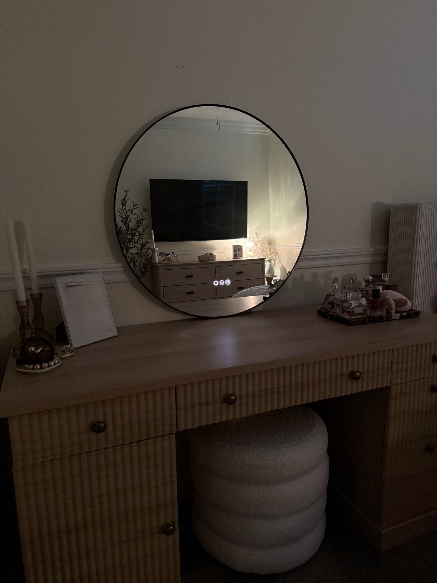 LED circle mirror