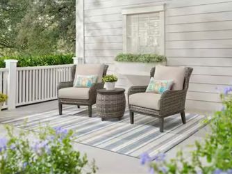 3-Piece Wicker Patio Chat Set