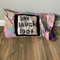 Handmade live laugh loot pillow