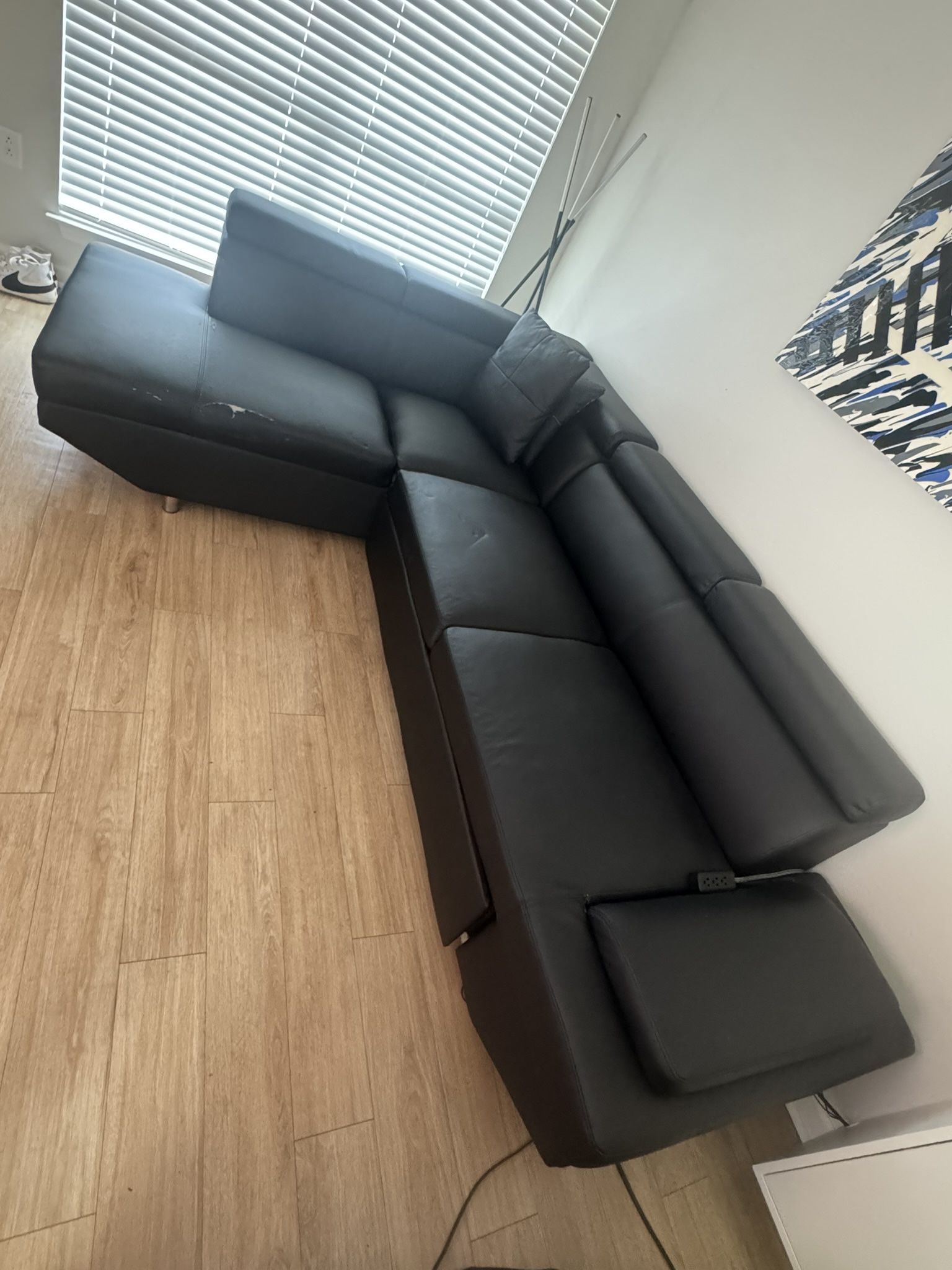 Faux Leather Sofa