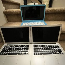 Two MacBook Airs And One Hp Laptop No Charger