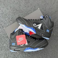 Size 10 Awake NY X Jordan 5 Black- Racer Blue