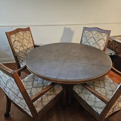 Solid Wood Dining Table With Table Protector 