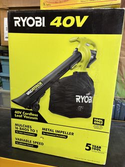40V Ryobi Cordless Leaf Vacuum (Tool Only)