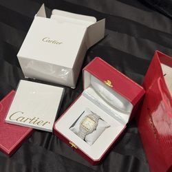 VVS Yellow Gold Cartier Arabic Dial Watch 