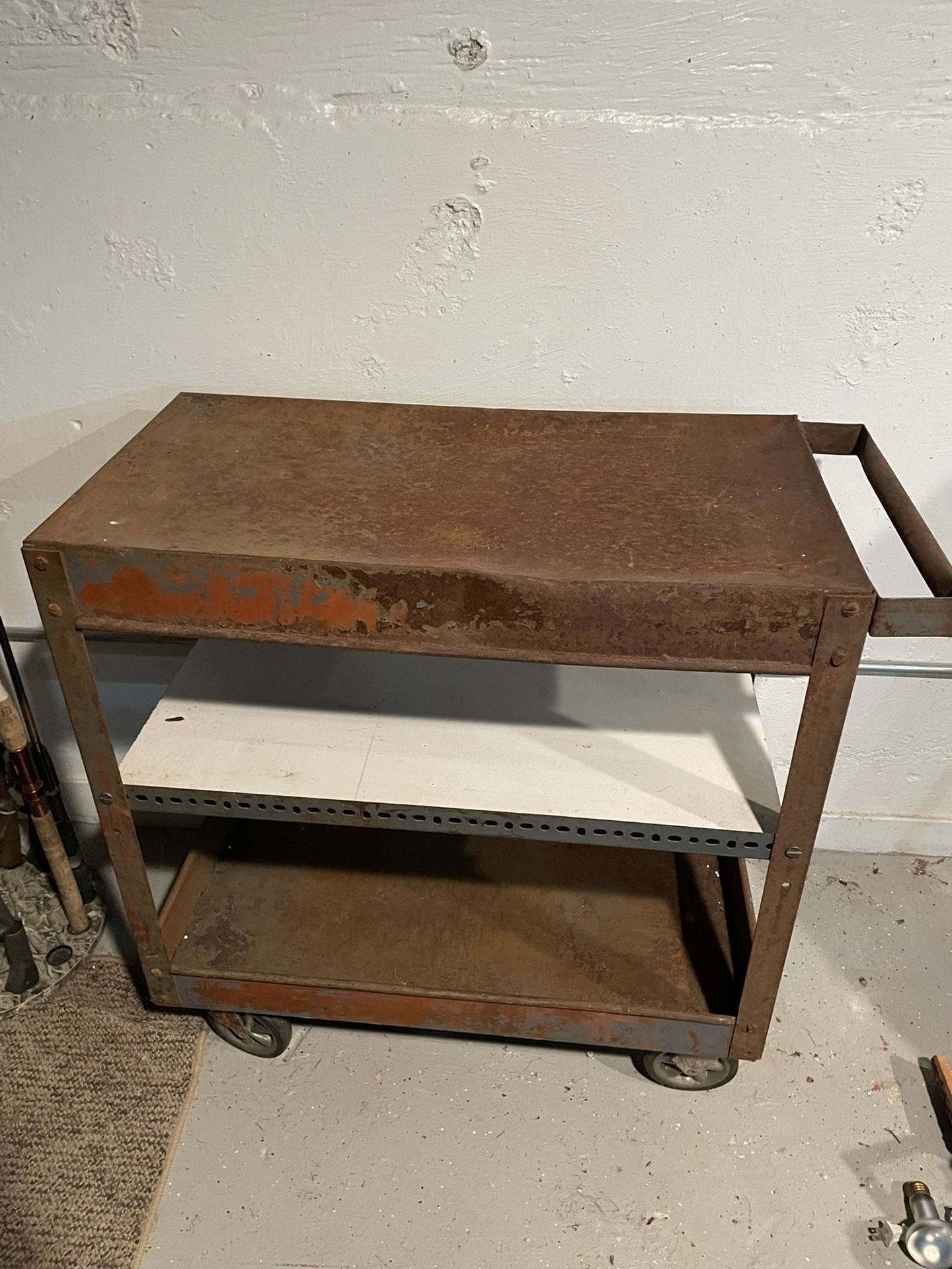 Vintage Metal Rolling Cart 