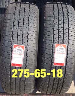 2 used tires 275/65/18 Goodyear Wr