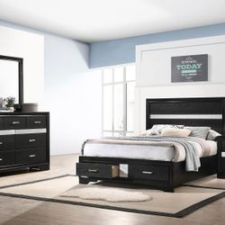 4 PC BEDROOM SET NEW IN BOX (MATTRESS AND CHEST SOLD SEPARATELY)