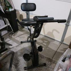 EXERCYCLE, BLACK W CONTROL SCREEN, EXTRA HAND/ARM PULLS FOR ARM WORK-OUT