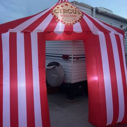 Preboun 10ft Circus Inflatables Arch Christmas Blow up Circus Tent Built in LED Lights for Christmas New Year Carnival Party Yard Garden Outdoor Decor