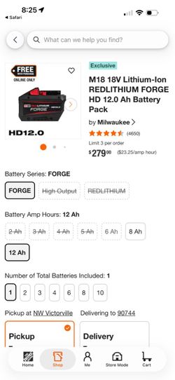 Milwaukee Forge 12.0 Battery
